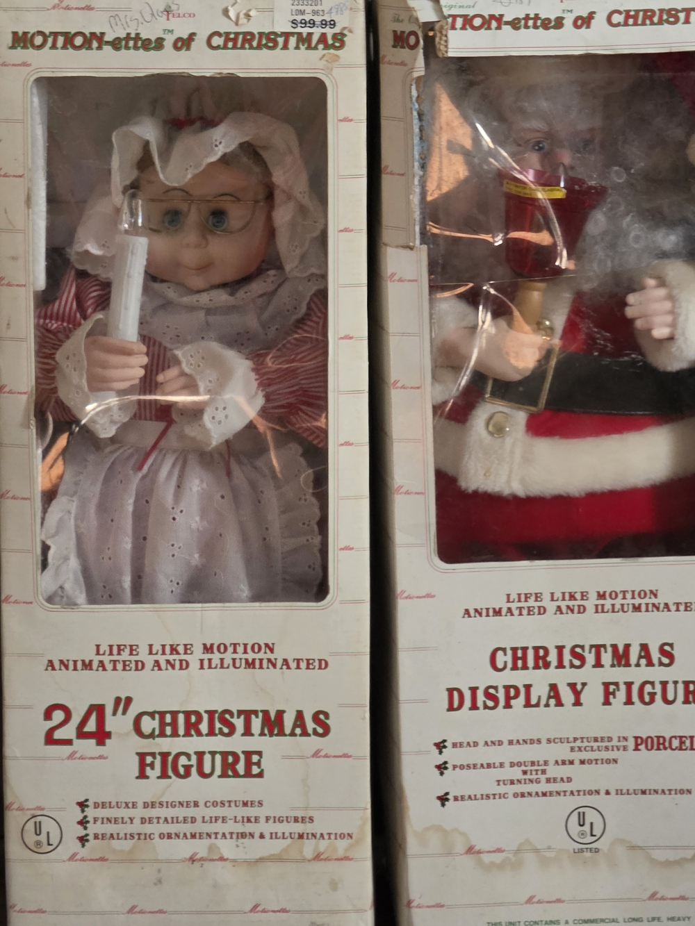 24" Christmas Display Figure Mr And Mrs Claus Motiinettes Of Christmas
